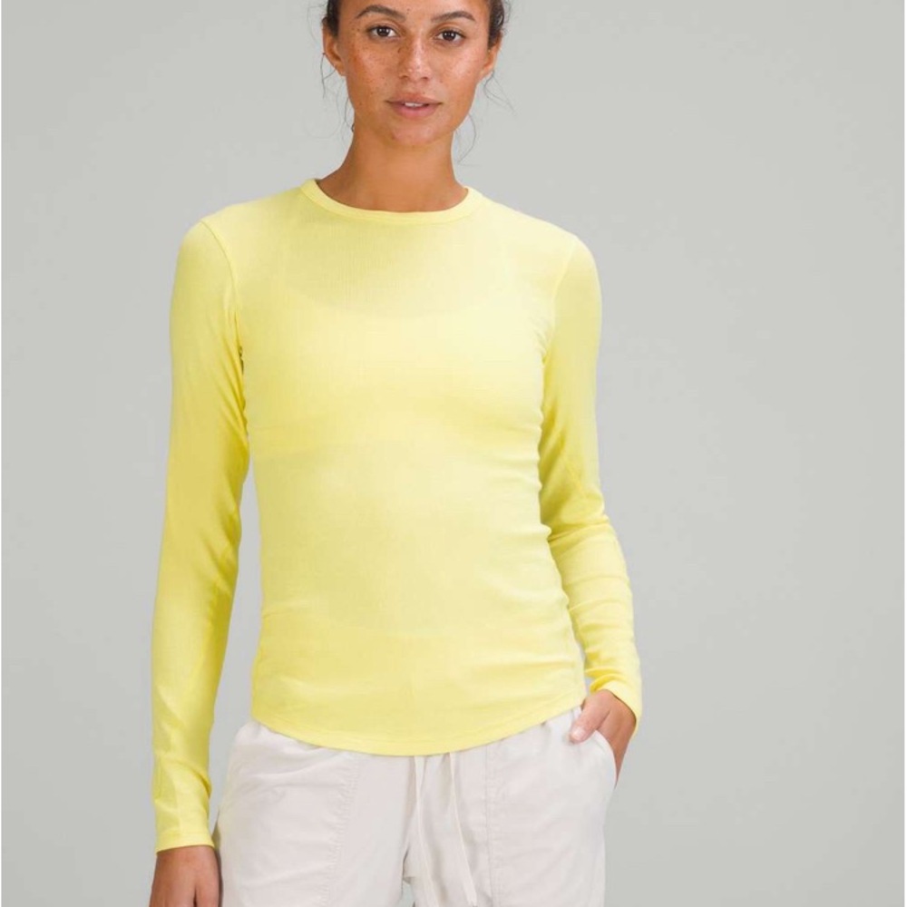 NWT Lululemon Athletica HOLD TIGHT long sleeve sunlight yellow